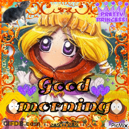 Girl With Purple Eyes Saying Good Morning GIF