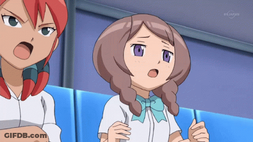Girl With Purple Eyes Sitting Next To Red-Haired Girl BS Japan GIF