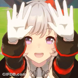 Girl With Purple Eyes Wearing Gloves Making Face GIF