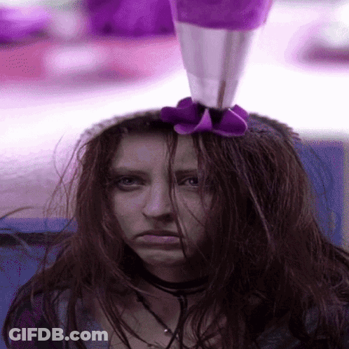 Girl With Purple Flower On Head GIF