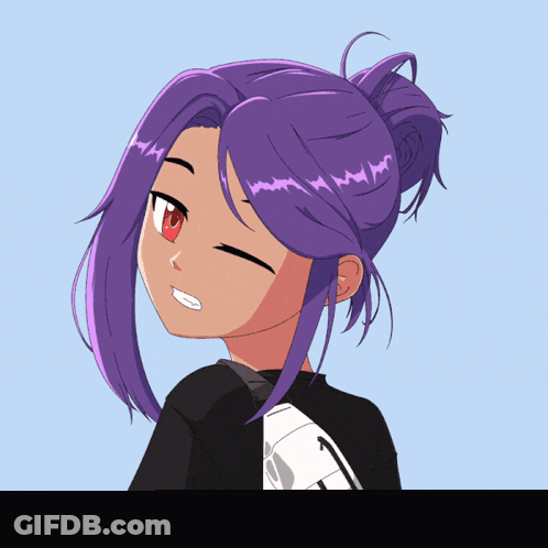 Girl With Purple Hair And Adidas Shirt GIF