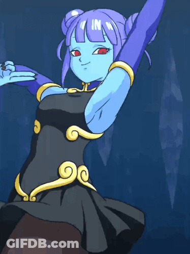 Girl With Purple Hair And Black Dress GIF