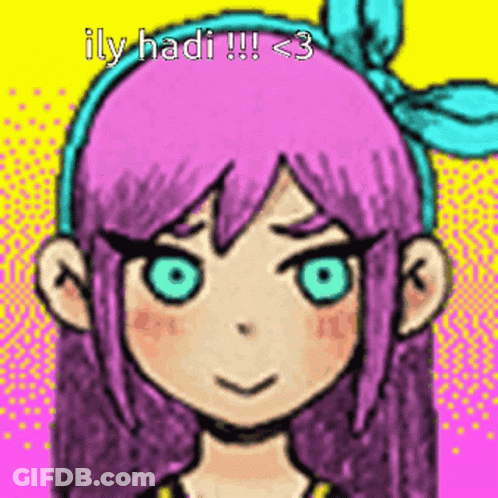 Girl With Purple Hair And Blue Eyes Ily Hadi GIF
