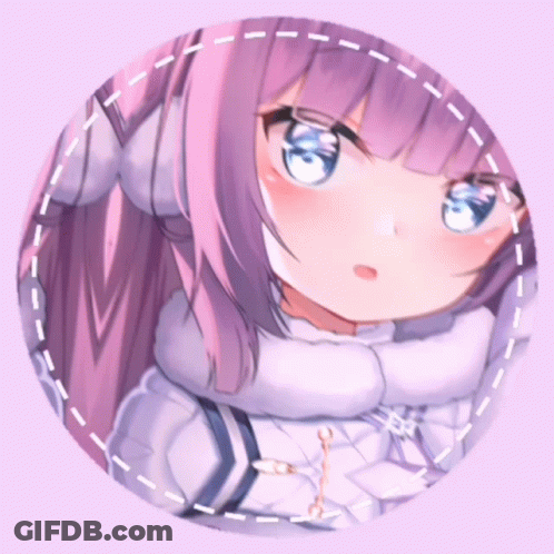 Girl With Purple Hair And Blue Eyes In Circle GIF