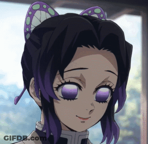 Girl With Purple Hair And Butterfly Ears GIF
