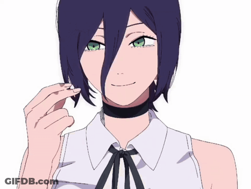 Girl With Purple Hair And Green Eyes Holding Pink Heart GIF