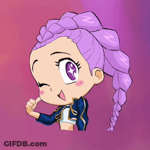 Girl With Purple Hair And N GIF