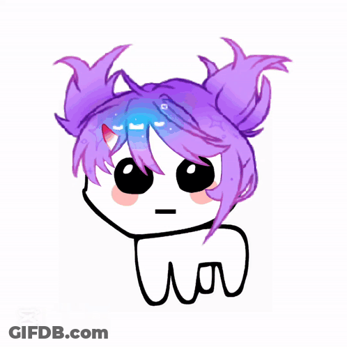 Girl With Purple Hair And Rainbow GIF