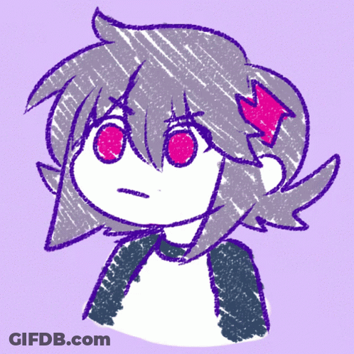 Girl With Purple Hair And Red Eyes GIF