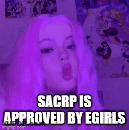 Girl With Purple Hair And Sacrp Approved Face GIF