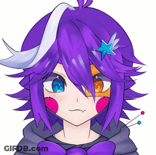 Girl With Purple Hair And Star GIF