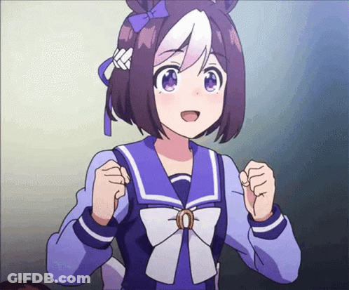 Girl With Purple Hair And White Bow In Sailor Uniform GIF