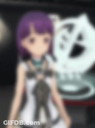 Girl With Purple Hair And White Dress GIF