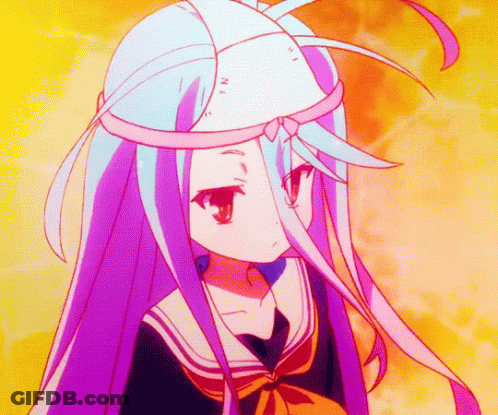 Girl With Purple Hair And White Hat In Sailor Uniform GIF