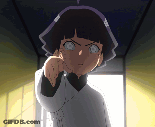 Girl With Purple Hair And White Shirt Pointing GIF