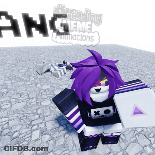 Girl With Purple Hair Before Trending Meme Animations Sign GIF