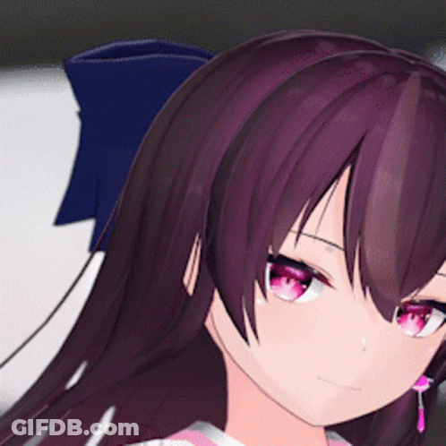 Girl With Purple Hair Close Up GIF