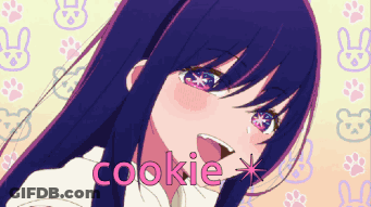 Girl With Purple Hair Crying Cookie GIF