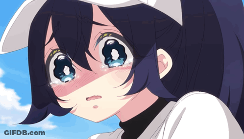 Girl With Purple Hair Crying Eyes Closed GIF