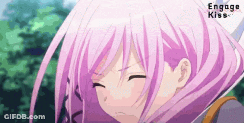 Girl With Purple Hair Engage Kiss GIF