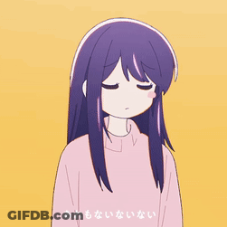 Girl With Purple Hair In Pink Sweater GIF