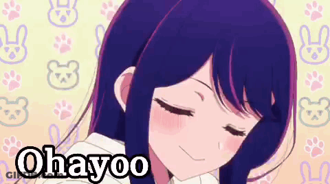 Girl With Purple Hair Lying Down GIF