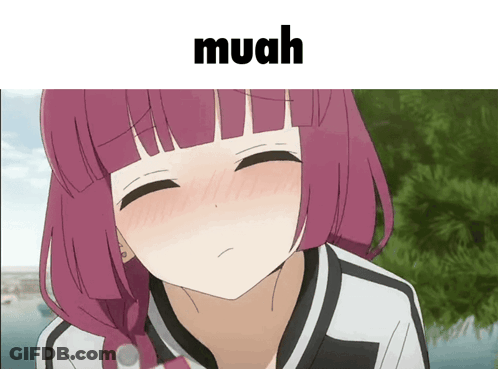 Girl With Purple Hair Muah GIF