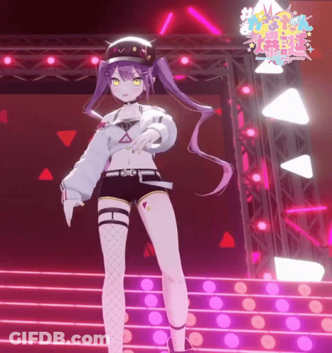 Girl With Purple Hair On Stage GIF
