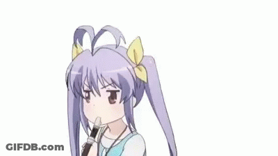 Girl With Purple Hair Playing Recorder GIF