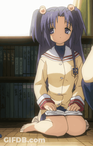 Girl With Purple Hair Reading Book GIF