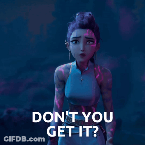 Girl With Purple Hair Saying Don't You Get It GIF