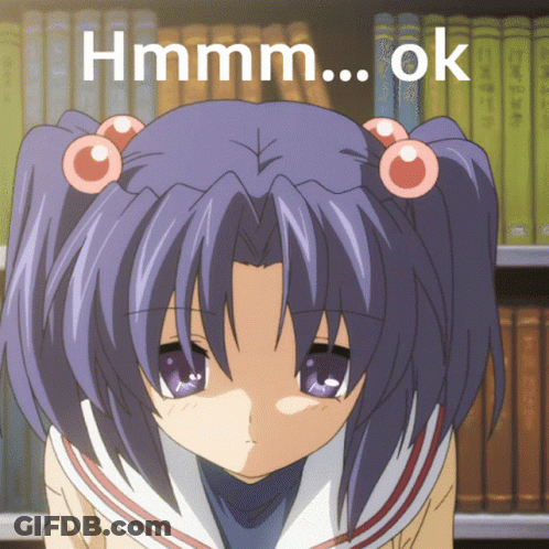 Girl With Purple Hair Saying Hmm Ok GIF