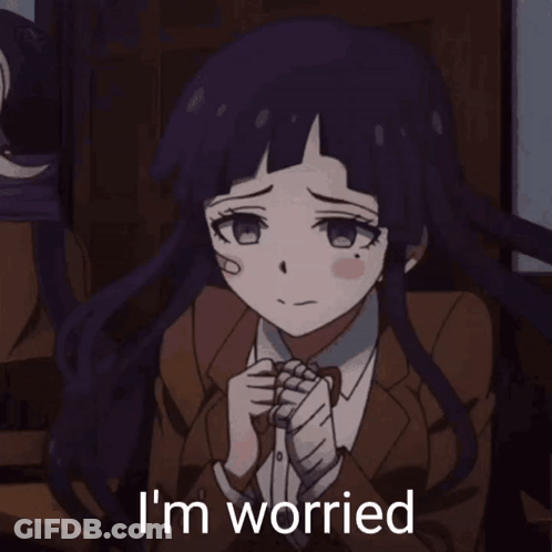 Girl With Purple Hair Saying I'm Worried GIF