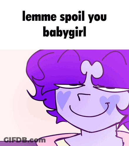 Girl With Purple Hair Saying Lemme Spoil You Babygirl GIF