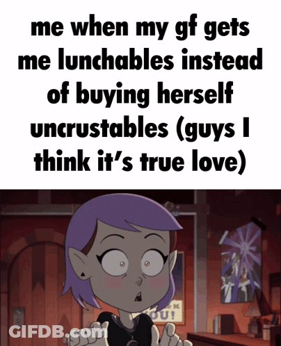 Girl With Purple Hair Saying Me GIF