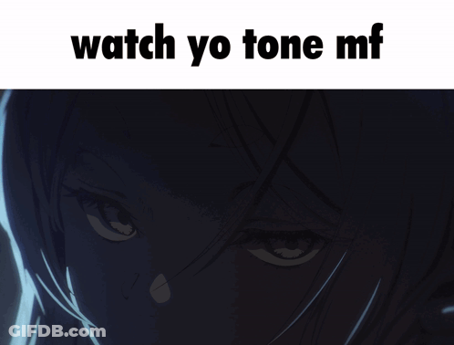 Girl With Purple Hair Saying Watch Yo Tone Mf GIF