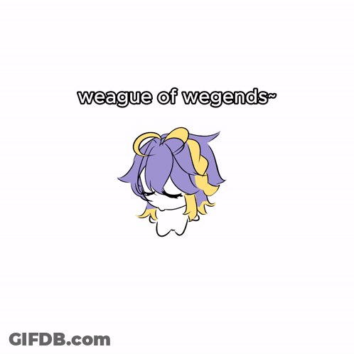 Girl With Purple Hair Saying Weague Of Wegends GIF