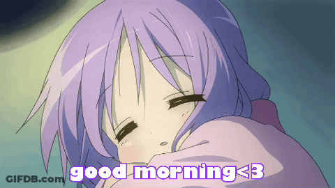 Girl With Purple Hair Says Good Morning <3 GIF