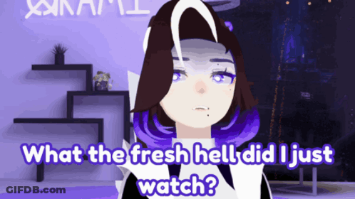 Girl With Purple Hair Says What The Fresh Hell Did I Just Watch GIF