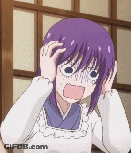 Girl With Purple Hair Shocked GIF