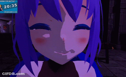 Girl With Purple Hair Smiling GIF