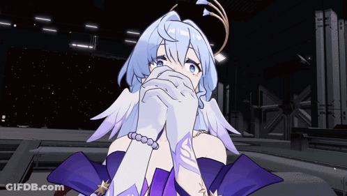 Girl With Purple Hair Smiling Holding Love Microphone GIF