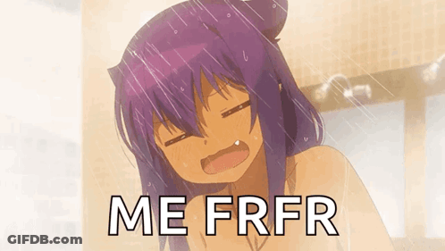 Girl With Purple Hair Taking A Shower Me Frfr GIF