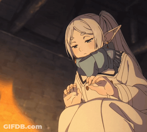 Girl With Purple Hair Touching White Hair Girl GIF