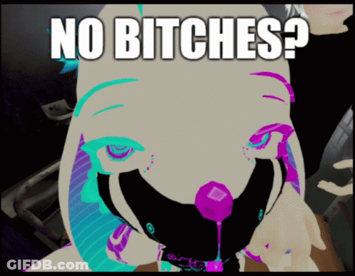 Girl With Purple Tongue Saying No Bitches GIF