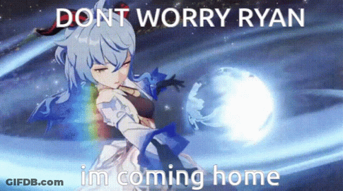 Girl With Rainbow Hair Saying Don't Worry Ryan Im Coming Home GIF