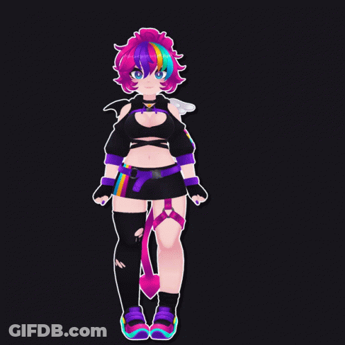 Girl With Rainbow Hair GIF