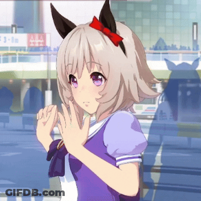 Girl With Red Bow Standing In Front Of Building With Number 3 GIF