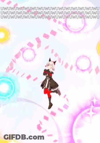 Girl With Red Bow Surrounded By Hearts Uwu GIF