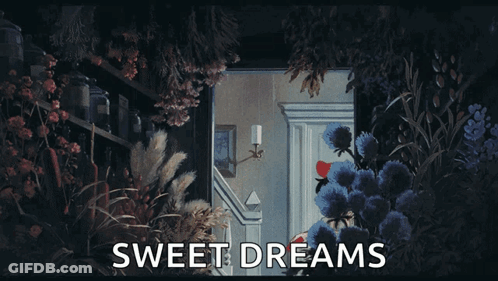 Girl With Red Bow Sweet Dreams GIF